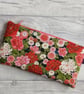 Pink & Green Floral Zip Top Storage Bag, Make Up Bag, Pencil Case - Image 6