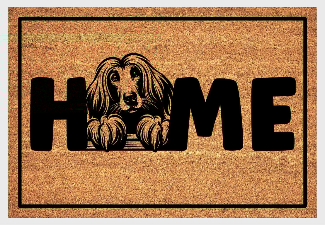 Afghan Hound Home Door Mat - Afghan Hound Welcome Mat - 3 Sizes