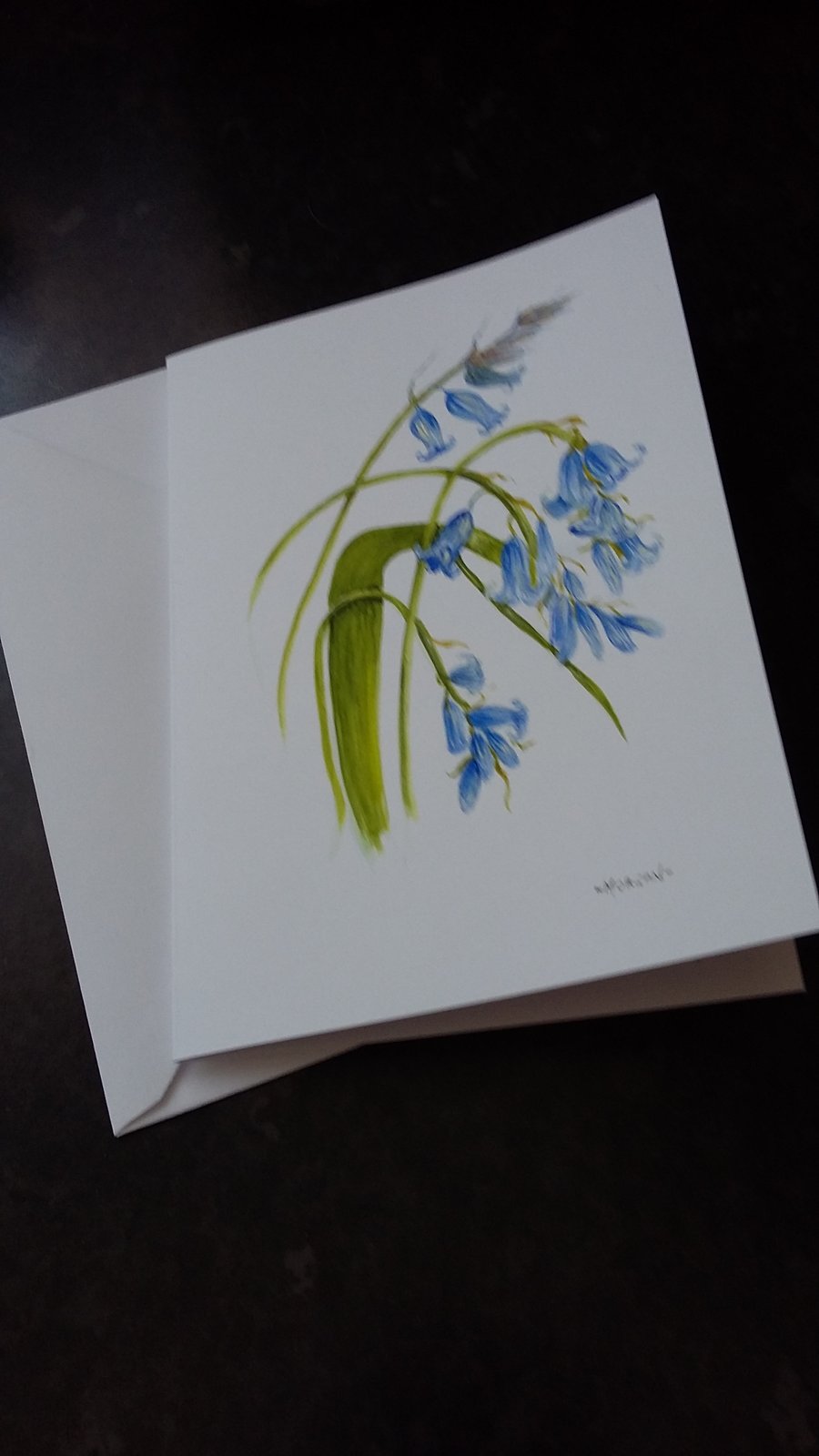 HAND PAINTED SPRING BLUEBELLS CARD