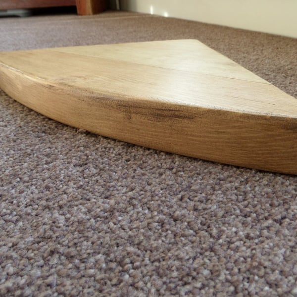 Chunky handmade floating rustic corner shelf