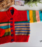 Designer Hand Knitted Multicoloured Baby Cardigan Size 9 - 18 months - Image 2