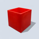 Red 10 cm Square Plant Pot Handmade Indoor Planter for Small Houseplants