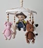 Baby Mobile Farm Animals - Crochet Nursery Decor - Handmade Keepsake