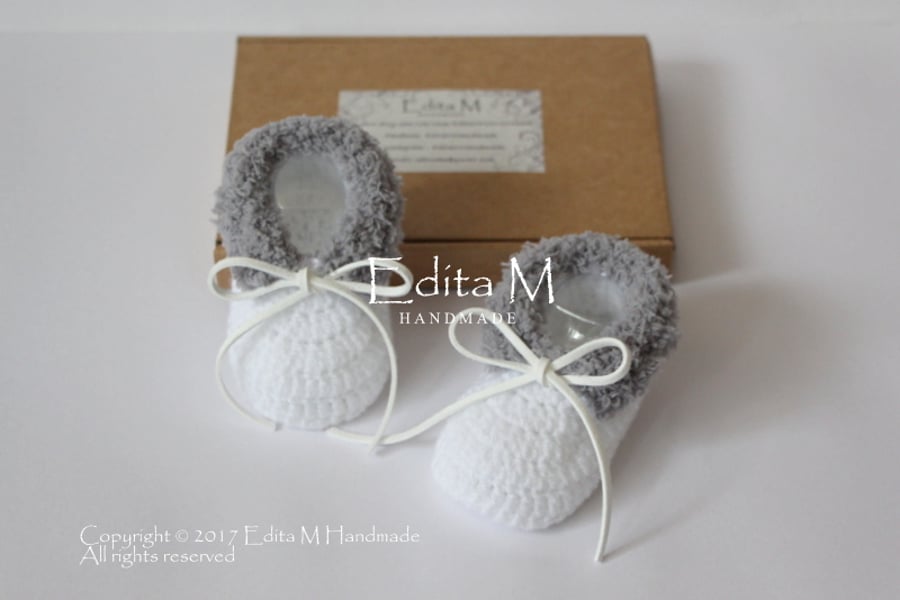 Crochet baby booties, baby shoes,boots, gift for baby