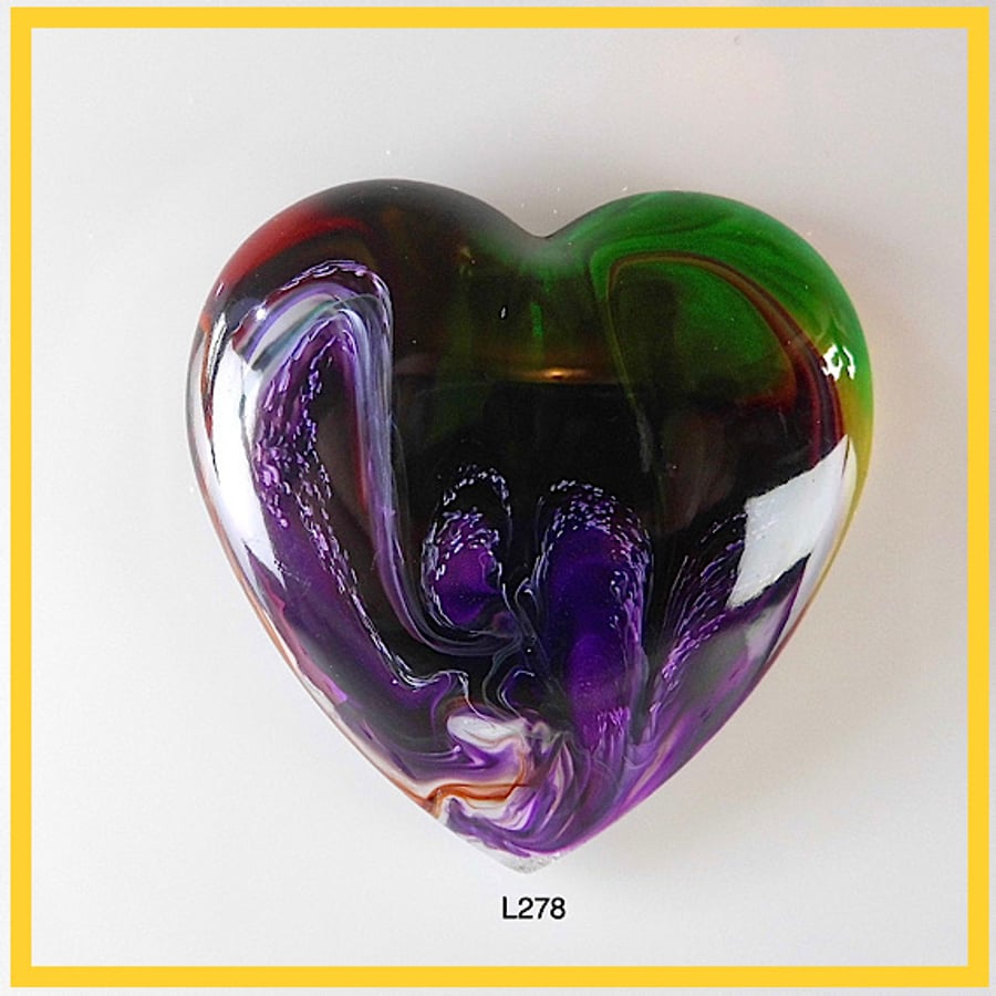 Large Purple Heart Cabochon, hand made,Unique, Resin Jewelry, L278