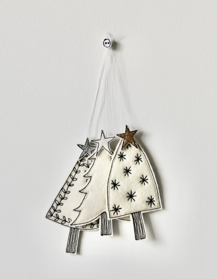 'Three Christmas Trees' - Hanging Decorations