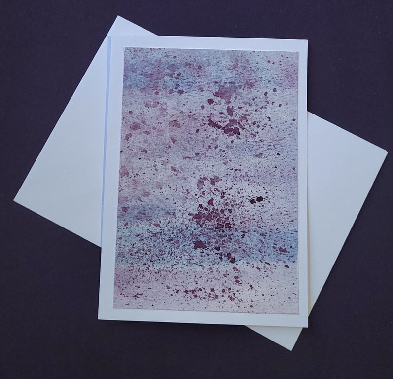 Watercolour handmade blank card with white envelope