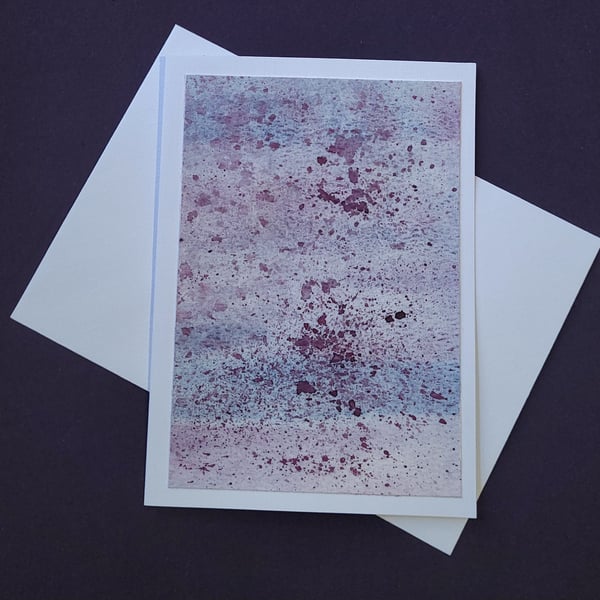 Watercolour handmade blank card with white envelope