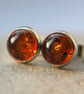 Amber and Sterling Silver Stud Earrings  - Image 5