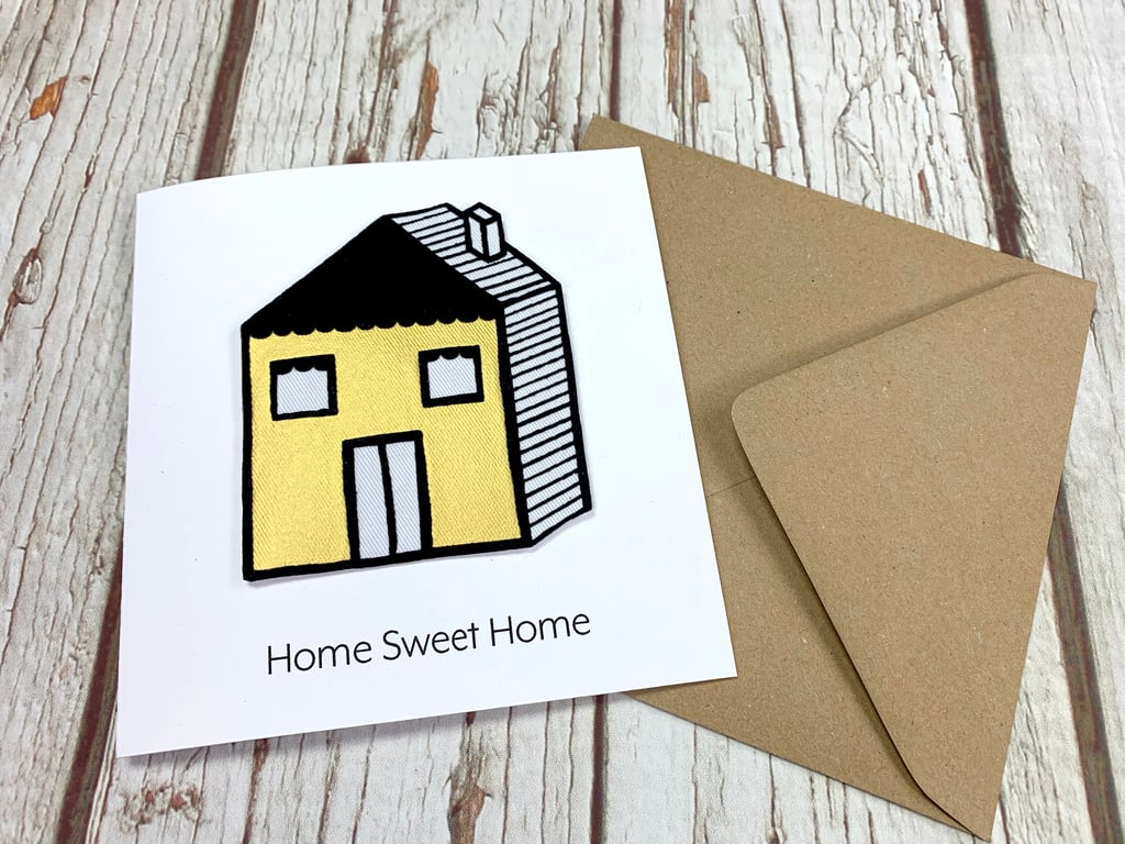 Handmade Gold New Home. Personalised Custom Greetings- Home Sweet Home!