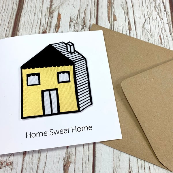 Handmade Gold New Home. Personalised Custom Greetings- Home Sweet Home!