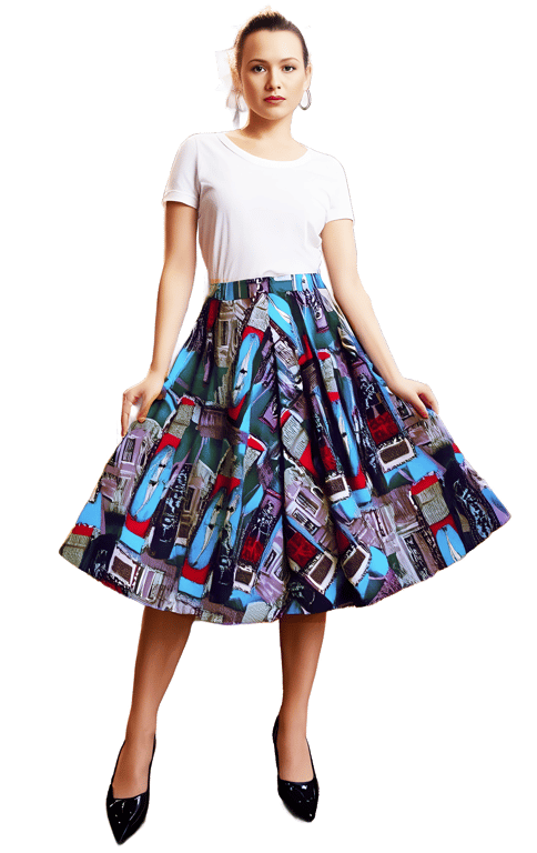 1950s Vintage Retro Rockabilly Circle Skirt Night club print  Sizes 10-26 