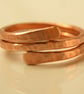 Pure Copper Ring, Hammered Copper Paddle Ring - Image 3