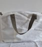 Upcycled Sailcloth Work Bag – Zipped Office Tote with Olive Green Handles - Image 5