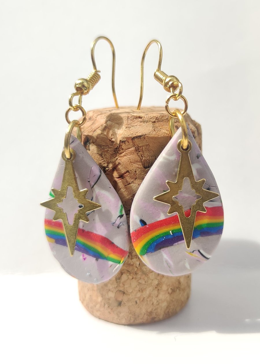 Pride teardrop dangle earrings