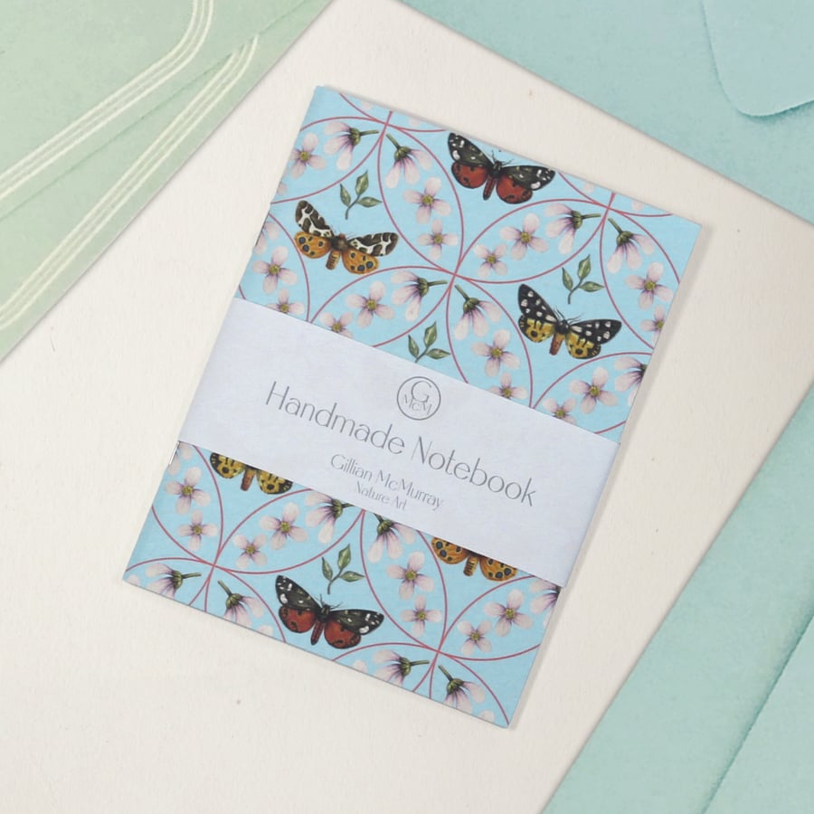 Handmade Moth Notebook - Small Notepad for Journalling, To Do Lists and Notes