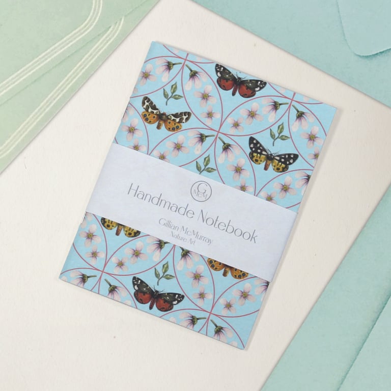 Handmade Moth Notebook - Small Notepad for Journalling, To Do Lists and Notes