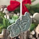 Handmade Ceramic Cat Christmas ornament-Hanging Decoration For Cat Lovers