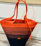Large Ombre Cotton Rope Basket – Navy & Orange - Image 4