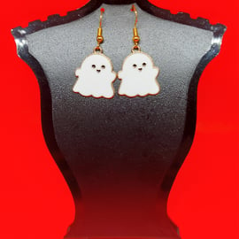 Adorable little enamel ghost earrings