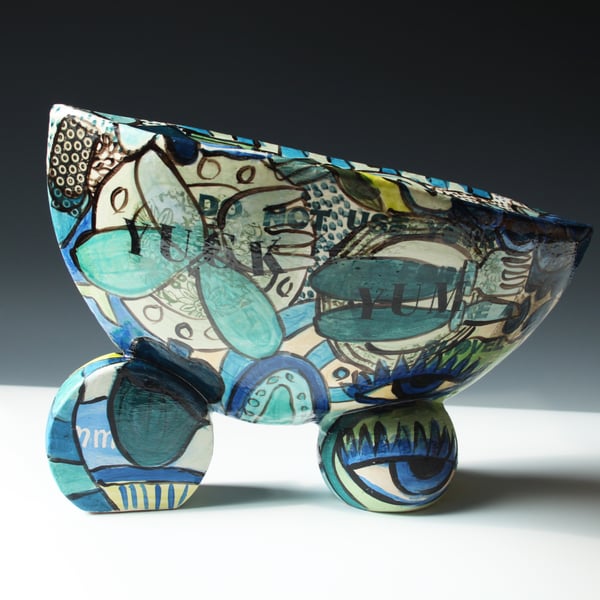 Large Decorative Ceramic Sculpture - Table Manners Collection: Yuck and Yum