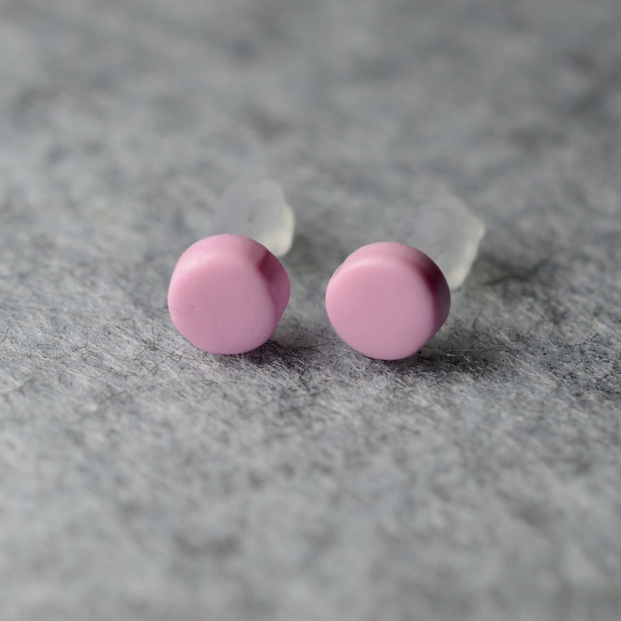 Pastel Pink Polymer Clay Earrings 