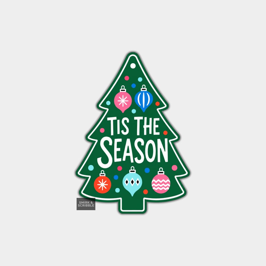 Unique Funny Christmas Tree Gift Tags For Adults, 6pk - Tis The Season