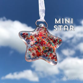 MINI Multicoloured Fused Glass Star