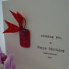  birthday card with fused glass hanger