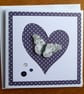 Blank Butterfly Card - Heart Aperture - Dark Blue Polka Dot - Image 4