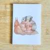 A6 mini notebook plain paper - Panda and snail