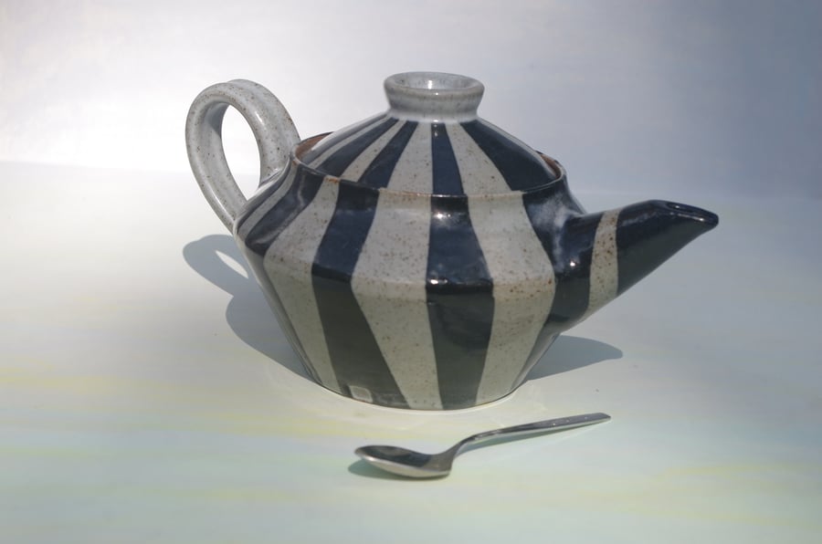 Slip Decorated Stoneware Teapot