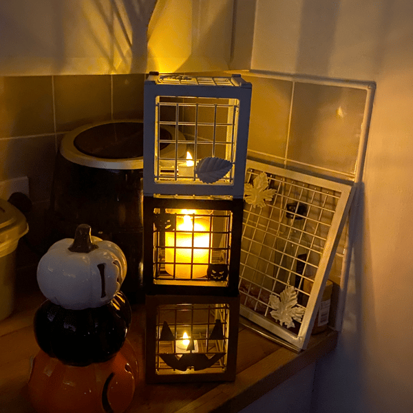 Handmade Steel Pumpkin Light Boxes – Halloween Jack-O’-Lantern Candle Holder 