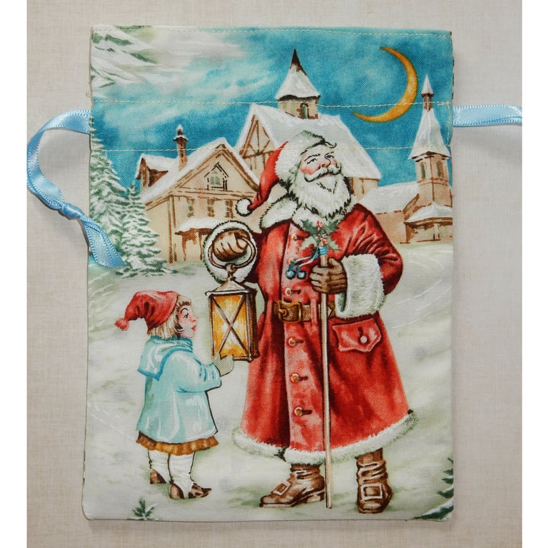 Christmas gift bag traditional Santa