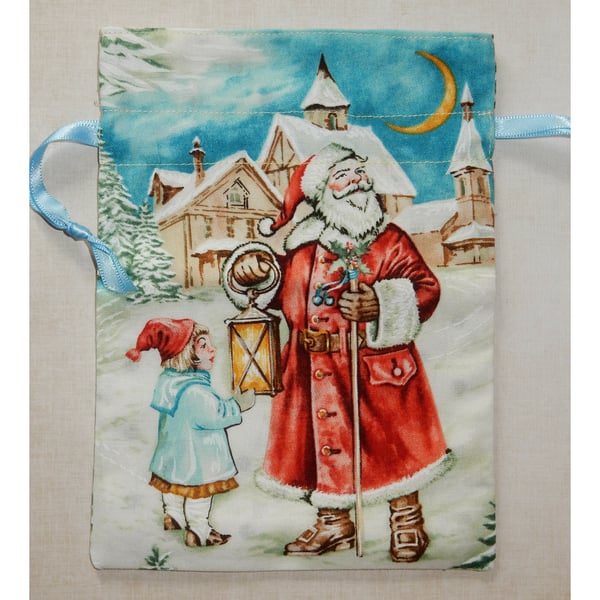 Christmas gift bag traditional Santa