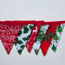 Eco Christmas Bunting - 12 flag - 100% Cotton