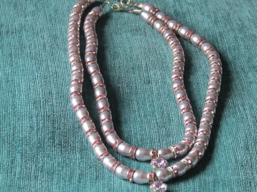 Lavender Swarovski Necklaces