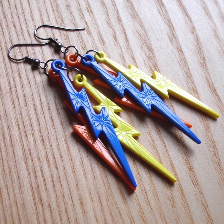 Bright and Funky Lightning Bolt Earrings