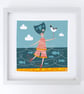 Swimming With The Fishes, woman wild swimming, original Giclee print - Image 1