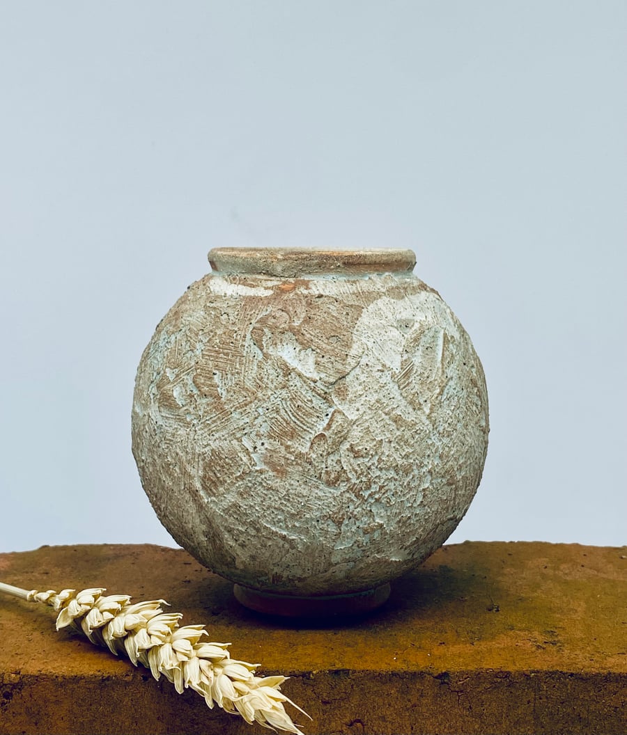 Small textured moon jar
