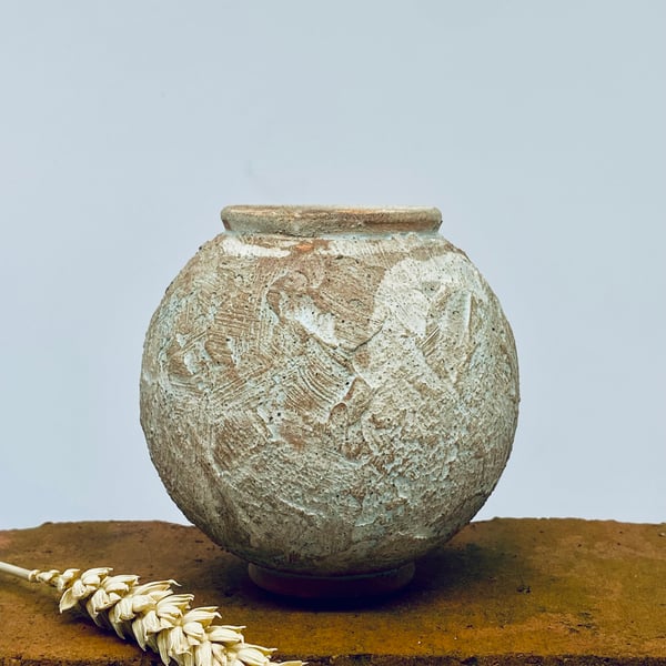 Small textured moon jar