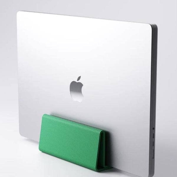 Minimalist Vertical Laptop Stand for MacBook & PC - Space-Saving Desk Organizer,