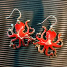 Red Octupus earrings