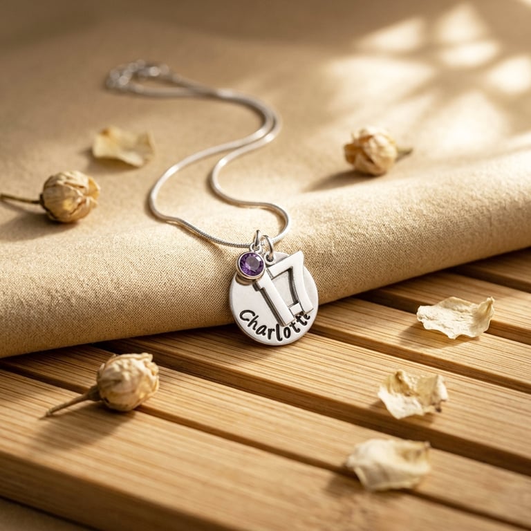 17th Birthday Gift - Personalised Necklace - Daughter Sister Granddaughter Niece