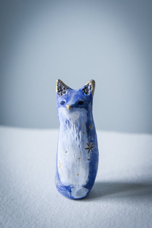 Handmade Starry Fox Sculpture