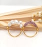 Cluster Ring Set - Amethyst & Pearl Rings - Bridesmaid Gift - Image 2