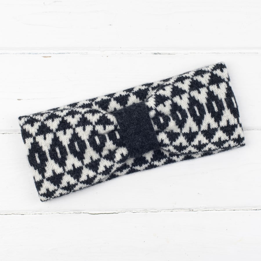 Mirror knitted headband - monochrome