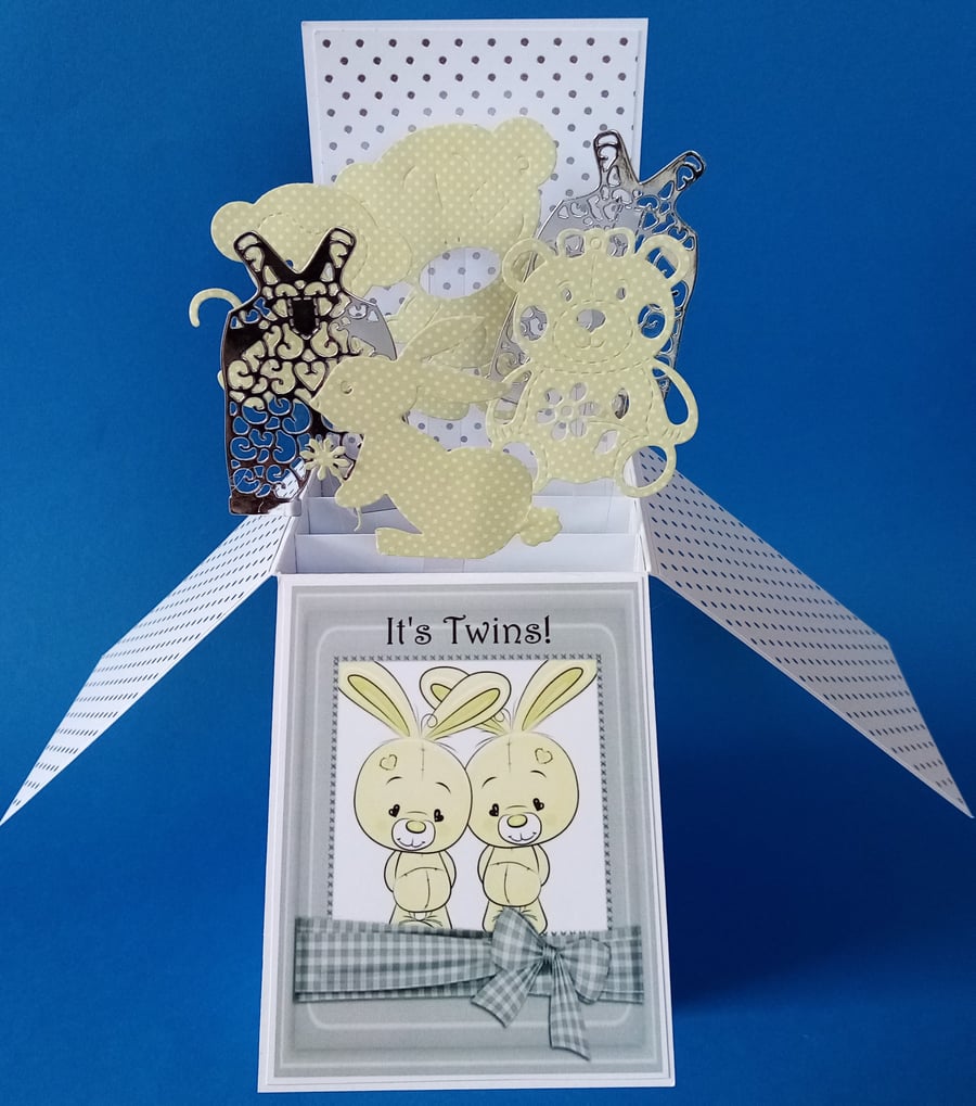 Neutral Twin Baby's Card 