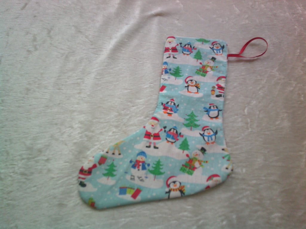 Penguins and Santa 7.5 inch Stocking