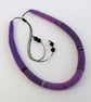 Felted cord necklace - shades of purple - Image 3